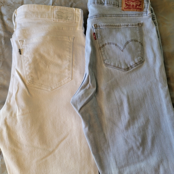 Levi's Denim - Levi's Women Skinny Jeans - White and Light Blue